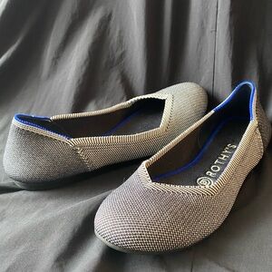 ROTHYS Retired Birdseye Black & White Round Toe Flat Shoes 7.5